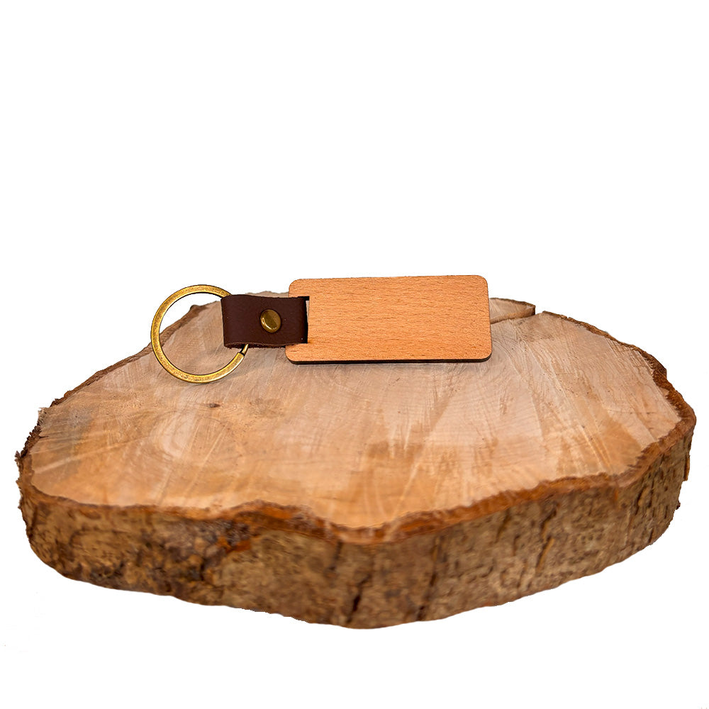 Holz-Anhänger - Lederband