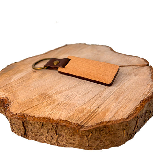 Holz-Anhänger - Lederband