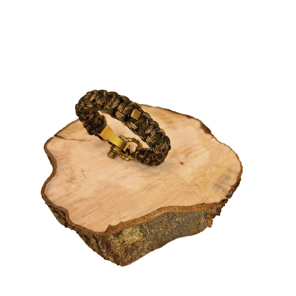 Paracord-Armband Grün-Gold