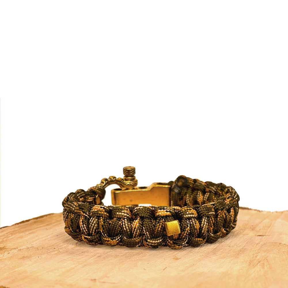 Paracord-Armband Grün-Gold