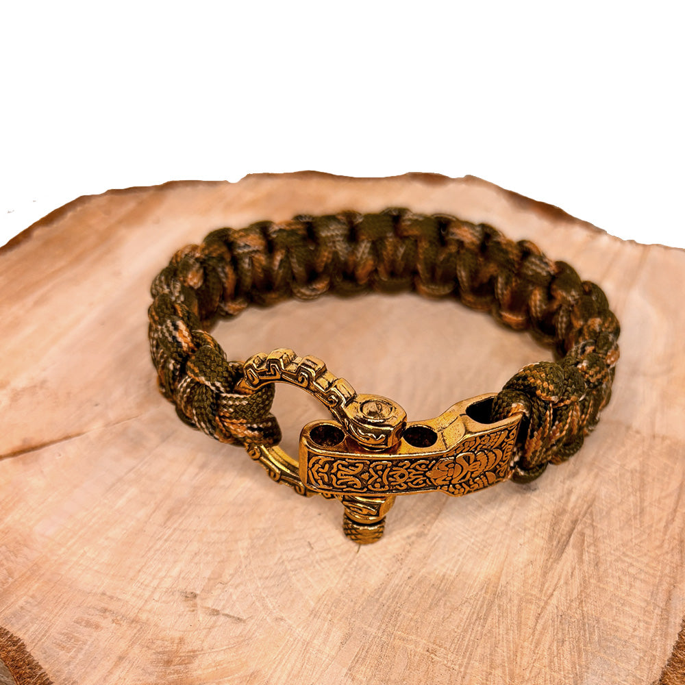 Paracord-Armband Grün-Gold