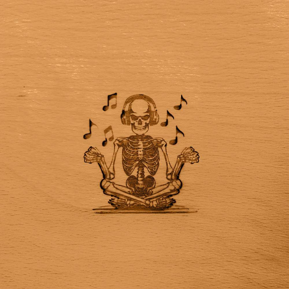 Frühstücksbrettchen Skelett Musik